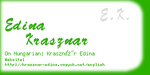 edina krasznar business card